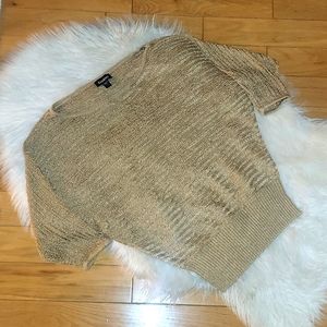 Bebe gold metallic open knit top S